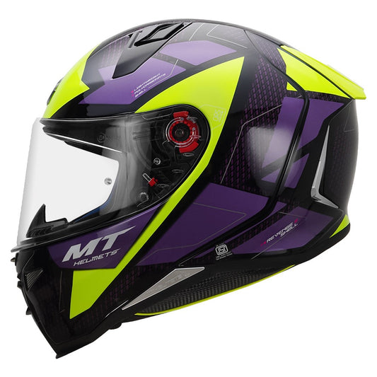 MT Revenge 2 Imperium Motorcycle Pink Fluorescent Yellow Helmet