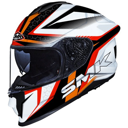 SMK Titan Slick Gloss White Red (GL123) Helmet