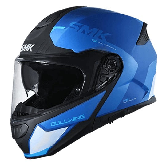 SMK Gullwing Kresto Blue White Matt (MA551) Helmet - AH Helmets