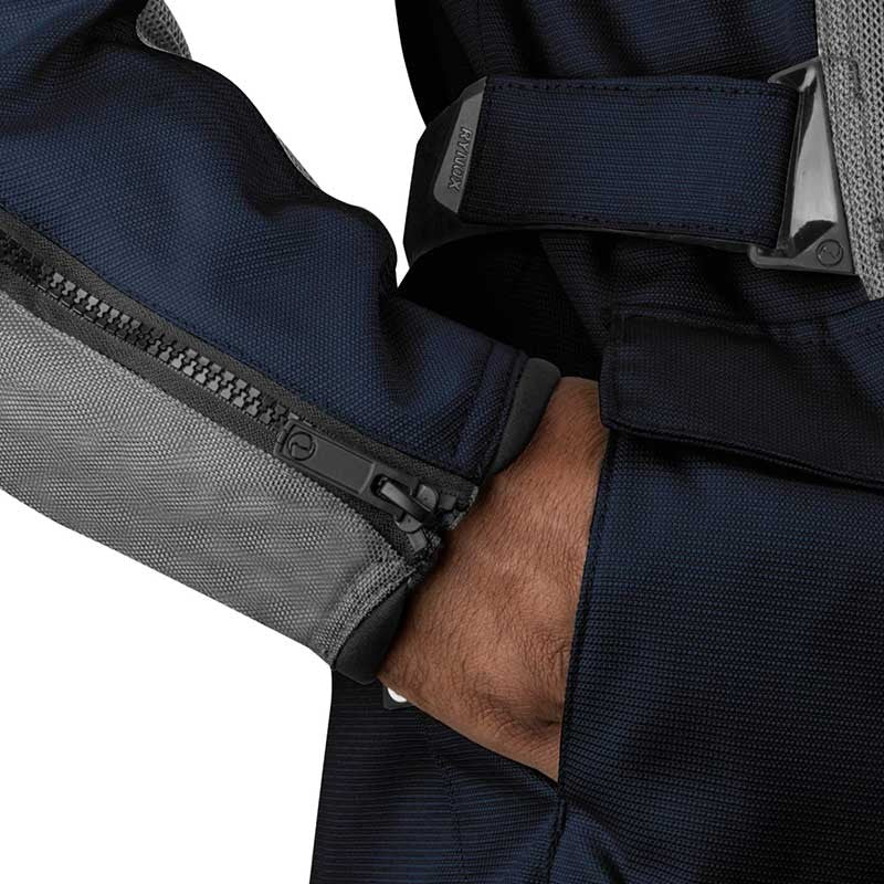 Rynox Stealth Air Pro Blue Hi-Viz Green Riding Jacket - AH Helmets