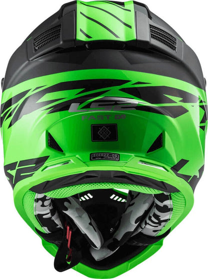 LS2 MX437 Fast Evo Roar Matt Gloss Black Green Helmet