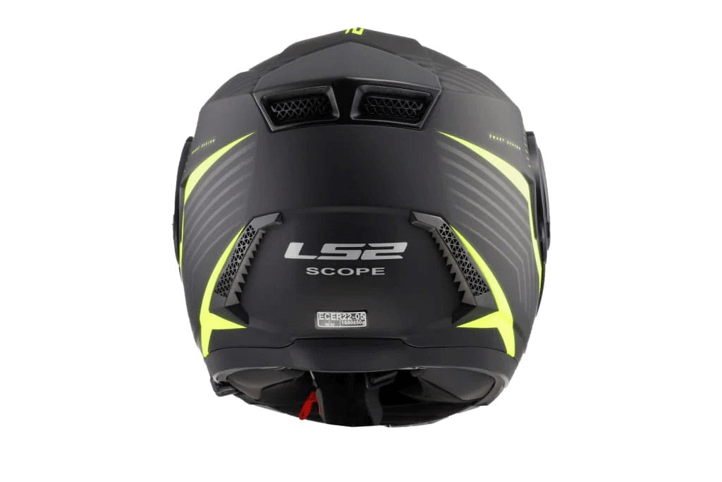 LS2 FF902 Scope Skid Gloss Black Hi Viz Yellow Helmet - AH Helmets