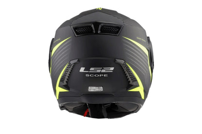 LS2 FF902 Scope Skid Gloss Black Hi Viz Yellow Helmet - AH Helmets