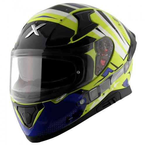Axor Apex Turbine Hex 2 Neon Yellow Blue Helmet - AH Helmets
