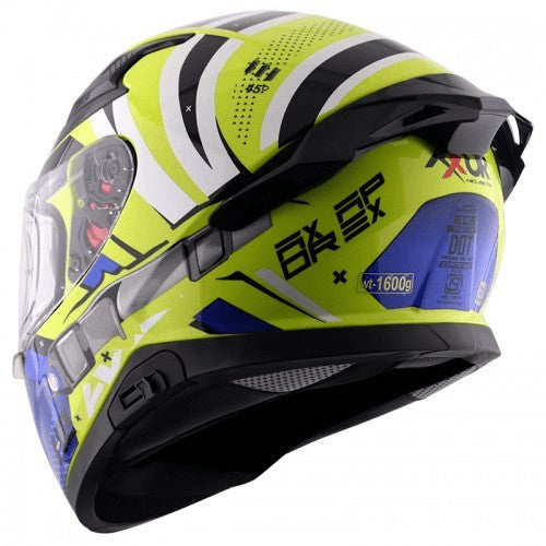 Axor Apex Turbine Hex 2 Neon Yellow Blue Helmet - AH Helmets