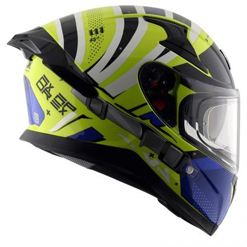 Axor Apex Turbine Hex 2 Neon Yellow Blue Helmet - AH Helmets