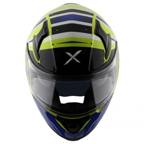 Axor Apex Turbine Hex 2 Neon Yellow Blue Helmet - AH Helmets