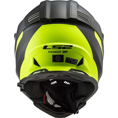 LS2 MX436 Pioneer Evo Router Gloss Black Hi Viz Yellow Helmet - AH Helmets