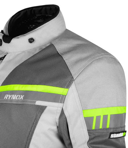 Rynox Stealth Air Pro Grey Hi-Viz Green Riding Jacket