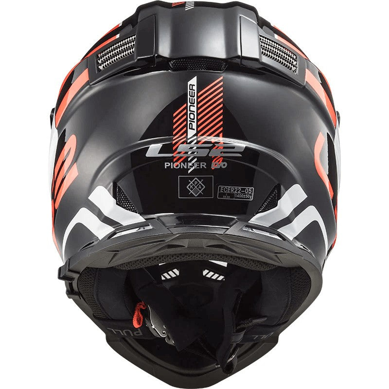 LS2 MX436 Pioneer Evo Adventurer Gloss Black White Orange Helmet - AH Helmets