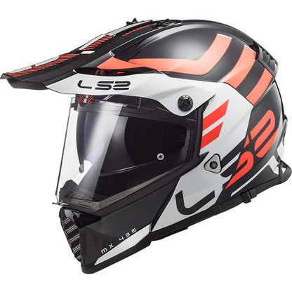 LS2 MX436 Pioneer Evo Adventurer Gloss Black White Orange Helmet - AH Helmets