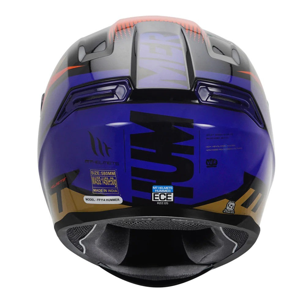 MT Hummer Brick Gloss Blue Helmet - AH Helmets