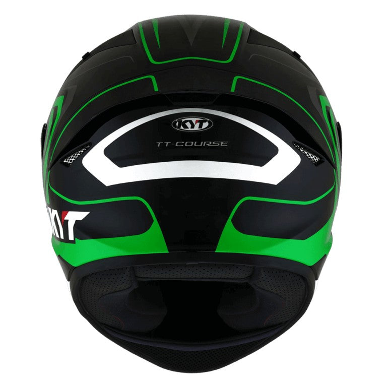 KYT TT Course Overtech Black Green Helmet - AH Helmets