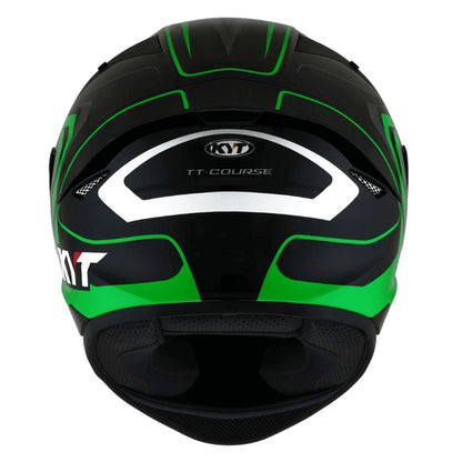 KYT TT Course Overtech Black Green Helmet - AH Helmets