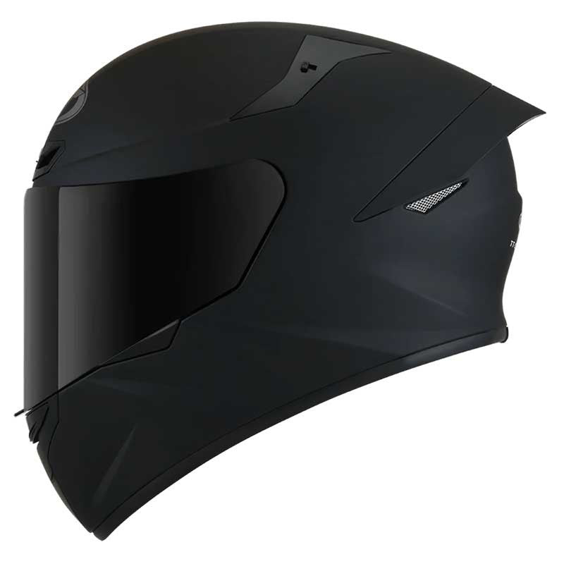 KYT TT Course Plain Matt Black Helmet - AH Helmets