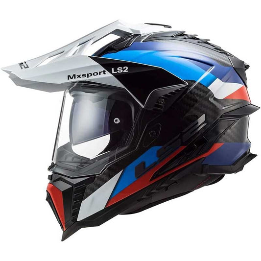 LS2 MX701 EXPLORER Carbon Frontier Gloss Black Blue Helmet - AH Helmets
