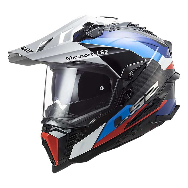 LS2 MX701 EXPLORER Carbon Frontier Gloss Black Blue Helmet - AH Helmets
