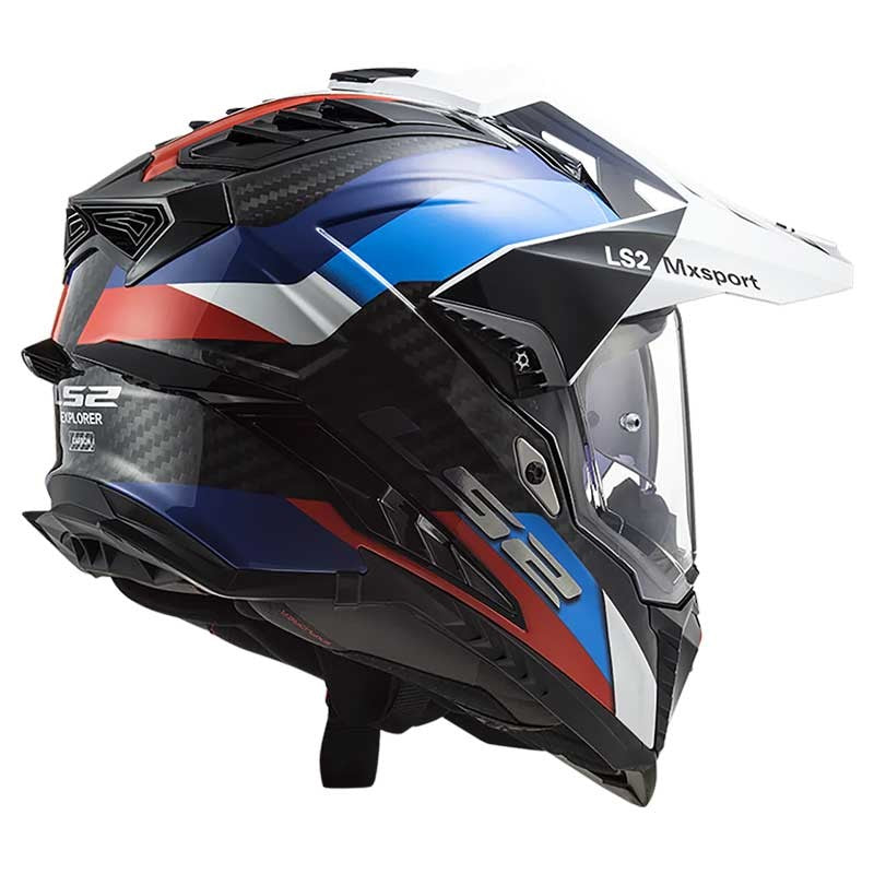 LS2 MX701 EXPLORER Carbon Frontier Gloss Black Blue Helmet - AH Helmets