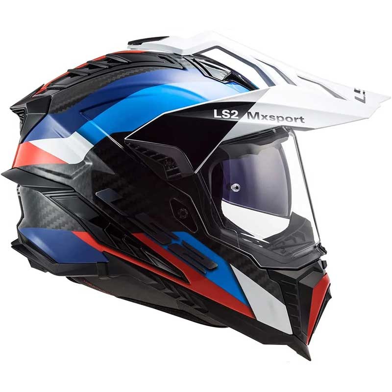 LS2 MX701 EXPLORER Carbon Frontier Gloss Black Blue Helmet - AH Helmets
