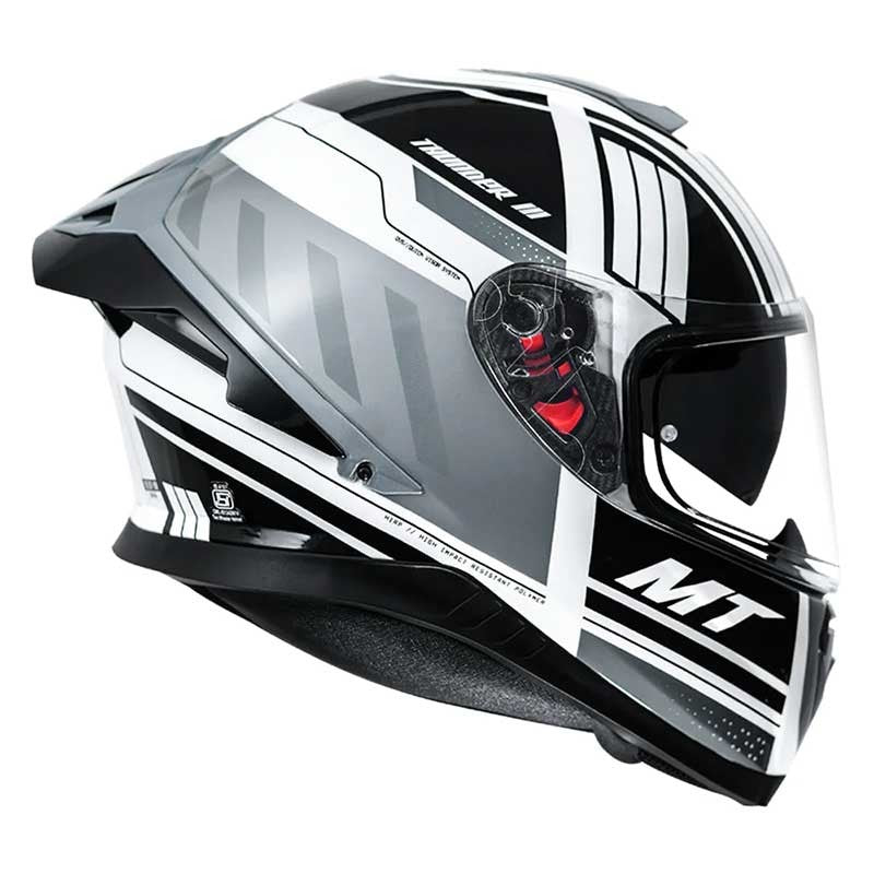 MT Thunder3 Pro Open Gloss Grey Helmet - AH Helmets