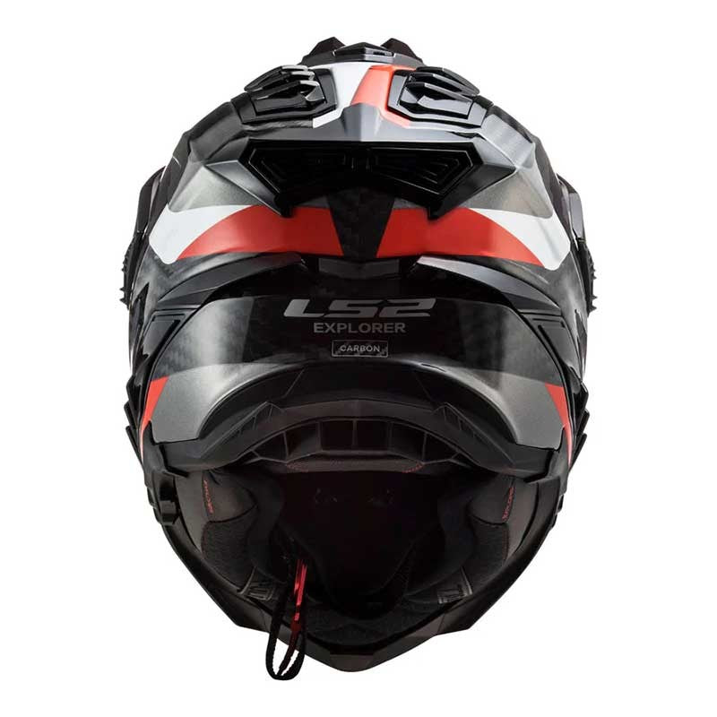 LS2 MX701 EXPLORER Carbon Frontier Gloss Titanium Red Helmet - AH Helmets
