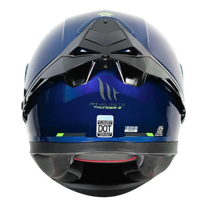 MT Thunder3 Pro Solid Gloss Blue Helmet