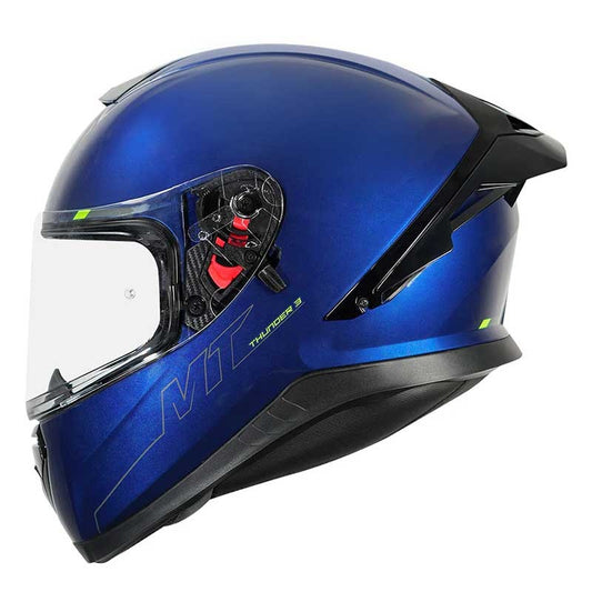 MT Thunder3 Pro Solid Gloss Blue Helmet - AH Helmets