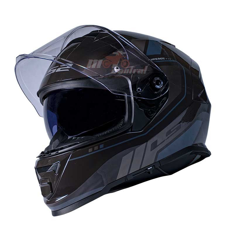 LS2 FF800 Storm II Fist Gloss Black Grey Helmet - AH Helmets