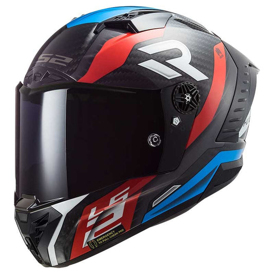 LS2 FF805 Thunder Plus Carbon Supra Gloss Black Red Blue Helmet - 06 - AH Helmets