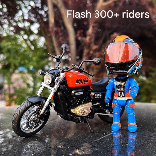 Flash Motorcycle Model Simulation Racer Motorcycle + Rider Set