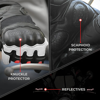 ViaTerra Holeshot – Black/Red Riding Gloves