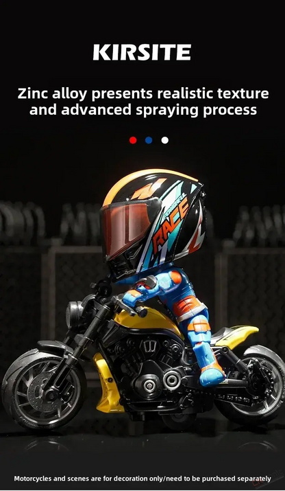 Flash Motorcycle Model Simulation Racer Motorcycle + Rider Set