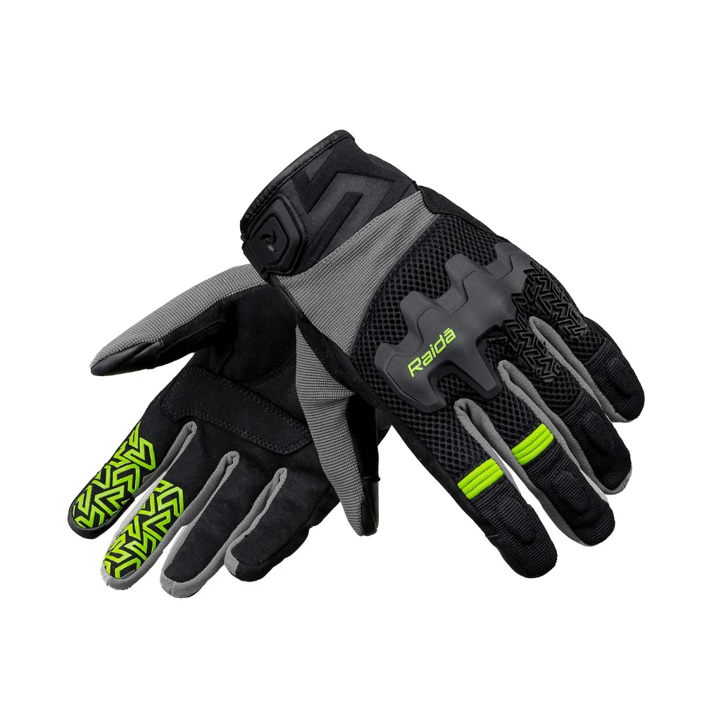 Raida Drift Motorcycle Gloves Hiviz - AH Helmets