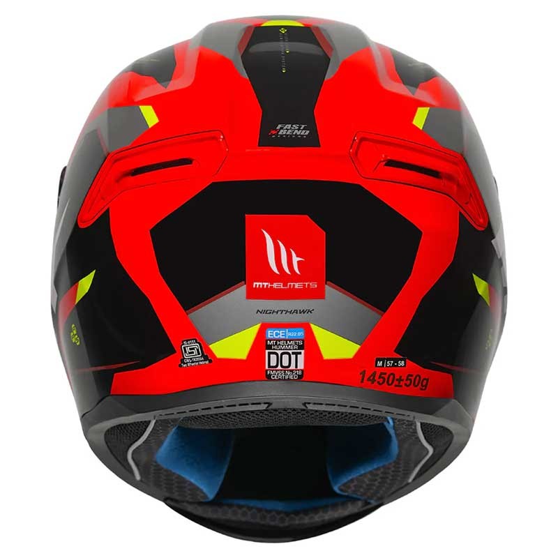 MT Hummer Nighthawk Gloss Fluorescent Red Helmet - AH Helmets