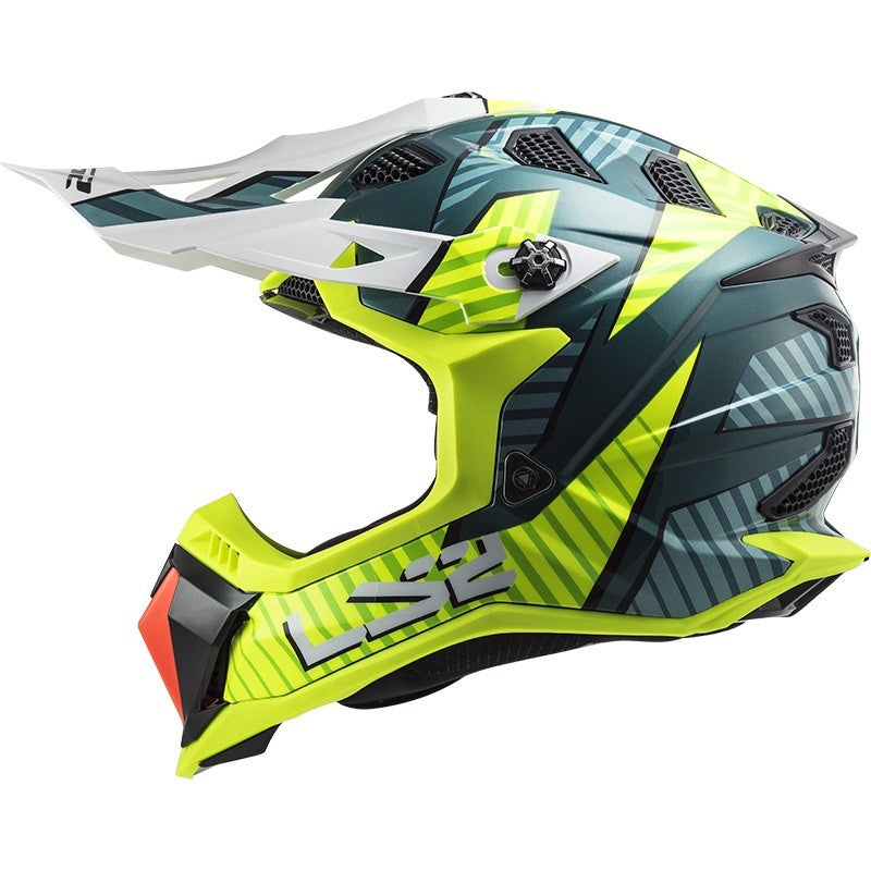 LS2 MX700 Subverter Evo Astro Gloss Cobalt Hi-Viz Yellow Helmet - AH Helmets