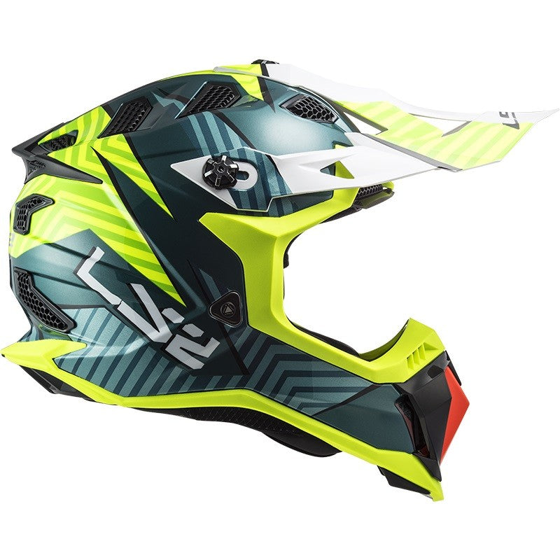 LS2 MX700 Subverter Evo Astro Gloss Cobalt Hi-Viz Yellow Helmet - AH Helmets