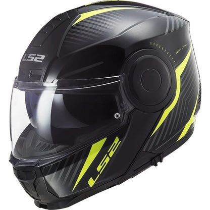LS2 FF902 Scope Skid Gloss Black Hi Viz Yellow Helmet - AH Helmets
