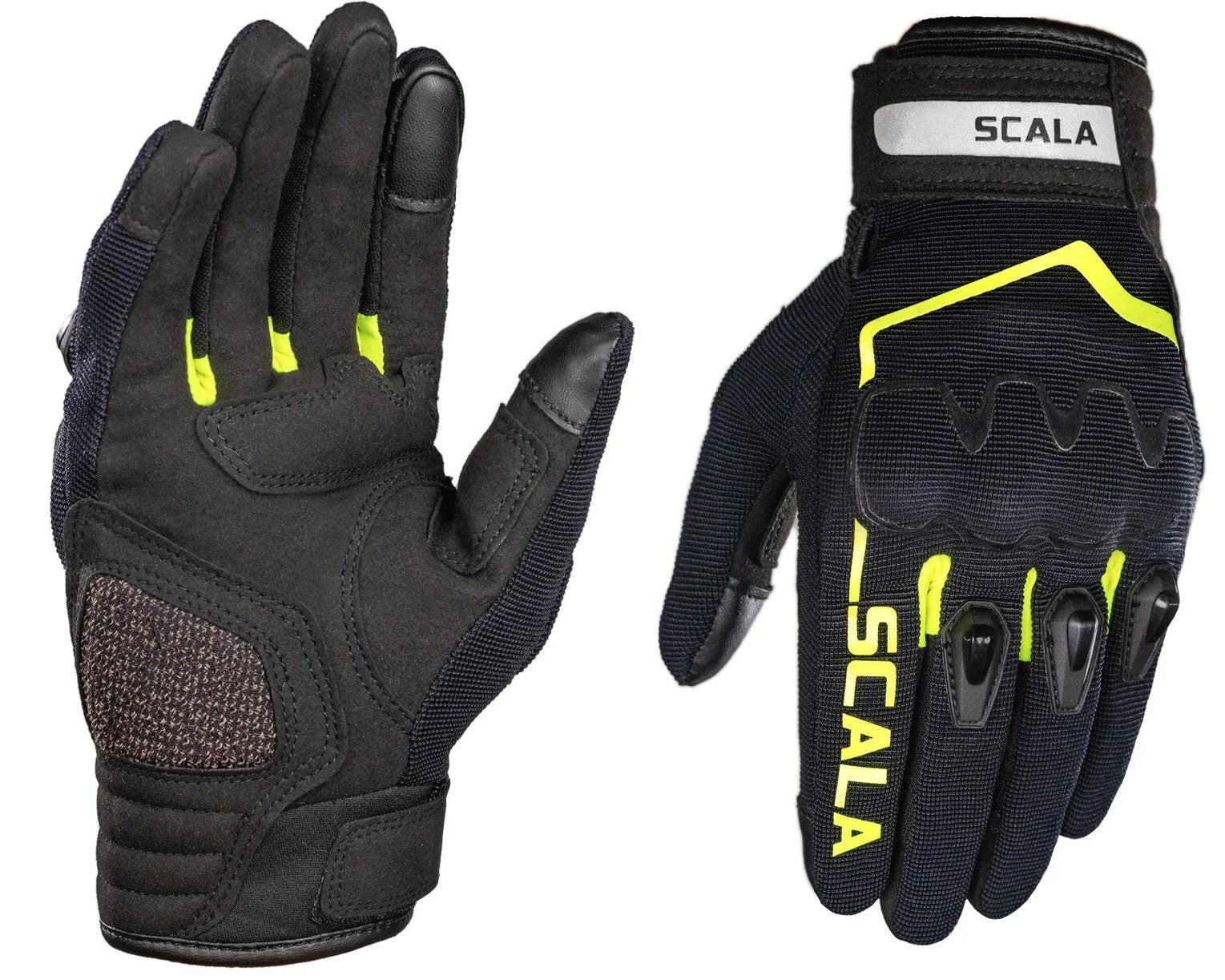 Scala Atlas Gloves Black Hi-Viz Neon - AH Helmets