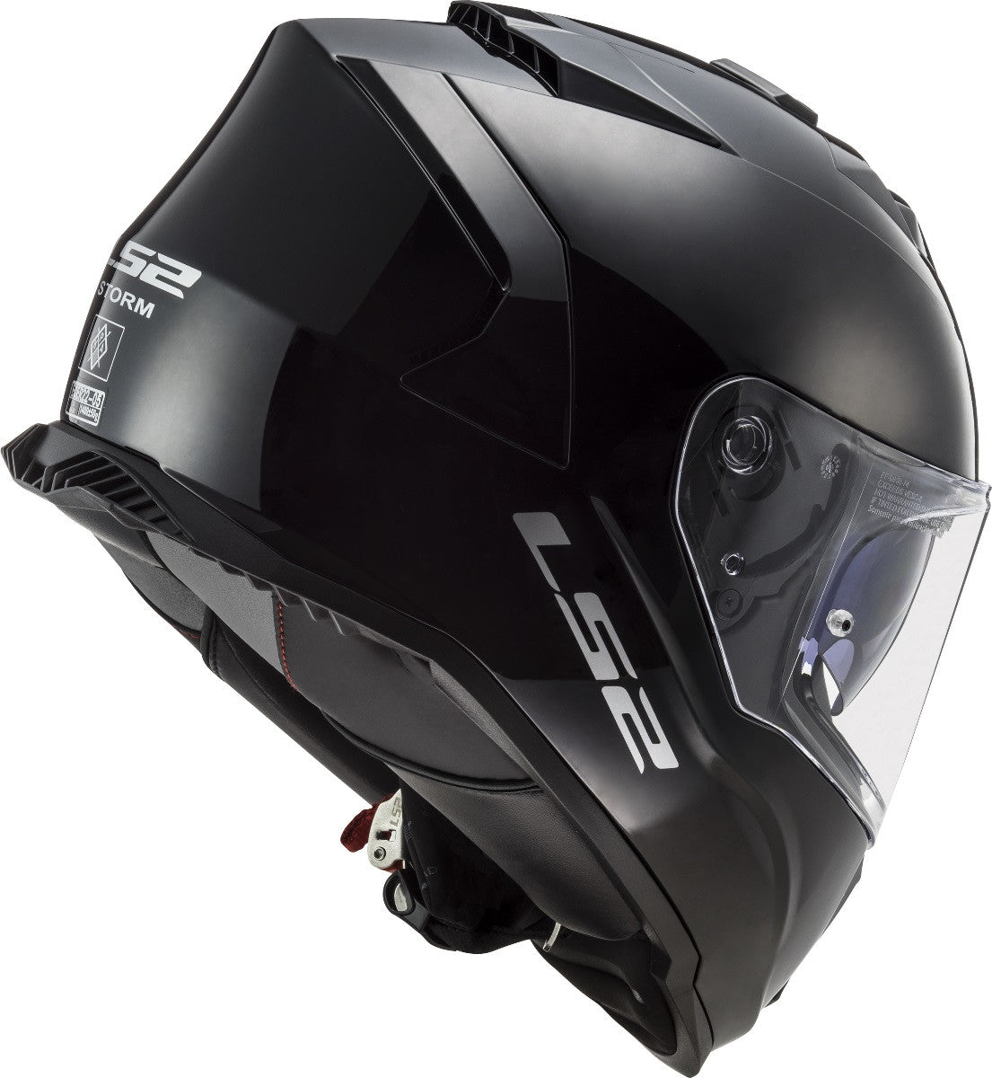 LS2 FF800 Storm II Solid Gloss Black Helmet With D-ring - AH Helmets