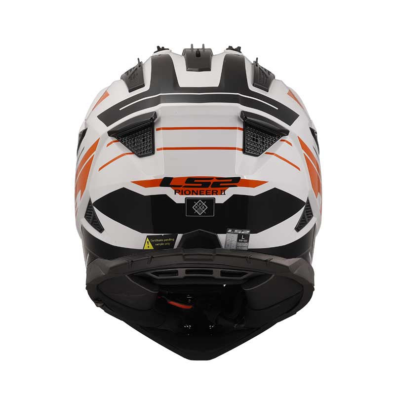 LS2 MX436 Pioneer II Namib Gloss White Orange Helmet - 06