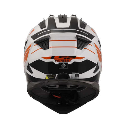 LS2 MX436 Pioneer II Namib Gloss White Orange Helmet - 06