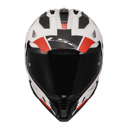 LS2 MX436 Pioneer II Hill Gloss White Red Helmet - 06