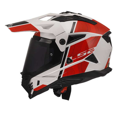 LS2 MX436 Pioneer II Hill Gloss White Red Helmet - 06