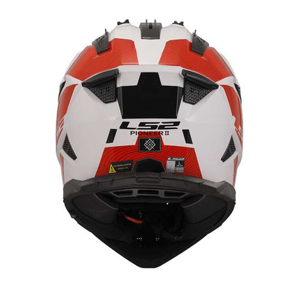 LS2 MX436 Pioneer II Hill Gloss White Red Helmet - 06