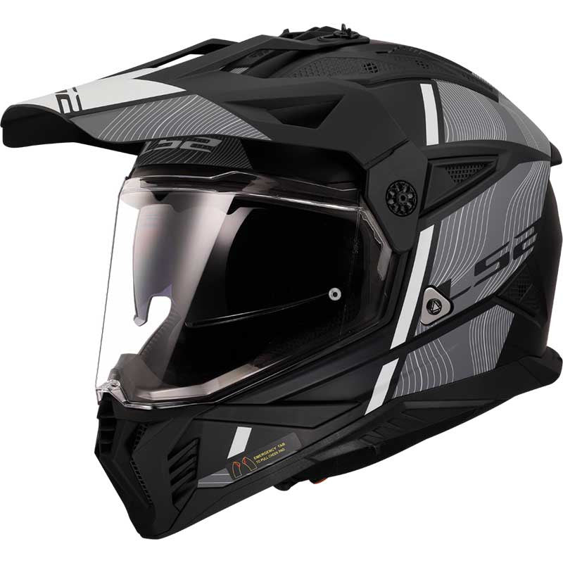 LS2 MX436 Pioneer II Hill Matt Black White Helmet - 06