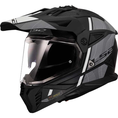 LS2 MX436 Pioneer II Hill Matt Black White Helmet - 06