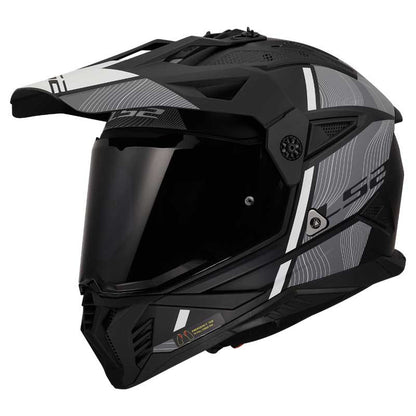LS2 MX436 Pioneer II Hill Matt Black White Helmet - 06