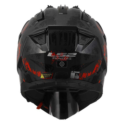 LS2 MX436 Pioneer II Crazy Black Red Helmet - 06