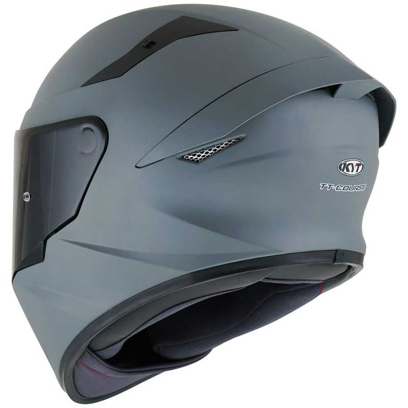 KYT TT Course Plain Matt Grey Helmet - AH Helmets