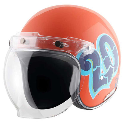 Axor Retro Jet Sportz C13 Orange Blue Helmet